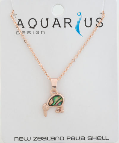 NATURAL PAUA KIWI ROSE GOLD PENDANT