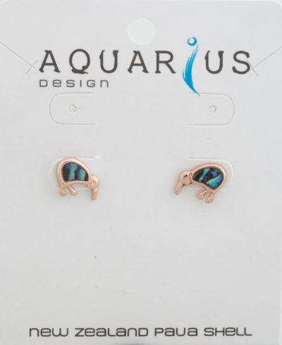 NATURAL KIWI ROSE GOLD STUD EARRING