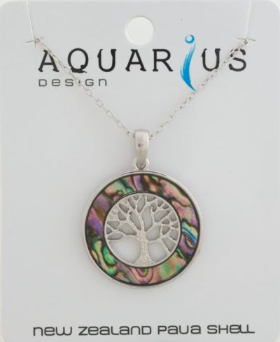 NATURAL PAUA KAURI TREE RING PENDANT