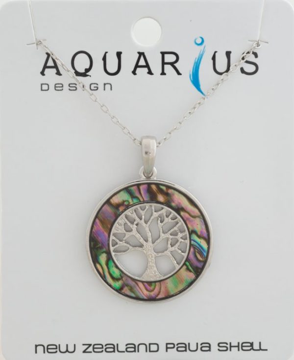 NATURAL PAUA KAURI TREE RING PENDANT