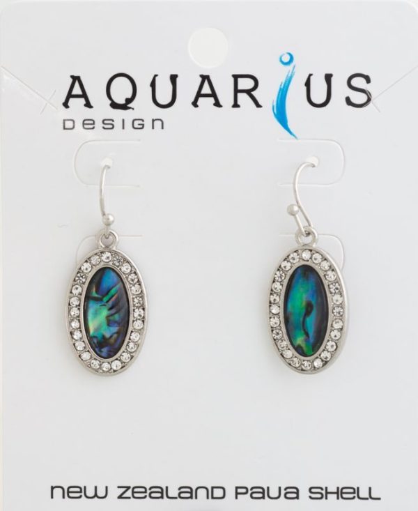 PAUA CRYSTAL OVAL EARRING