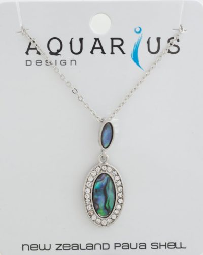 PAUA CRYSTAL OVAL DROP PENDANT