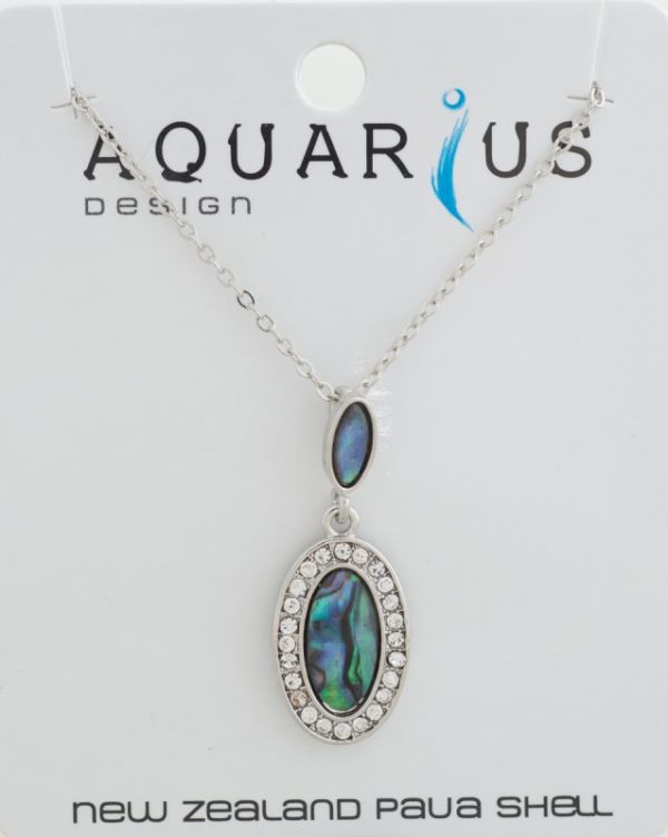 PAUA CRYSTAL OVAL DROP PENDANT