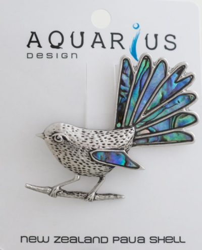 NATURAL PAUA FANTAIL BROOCH