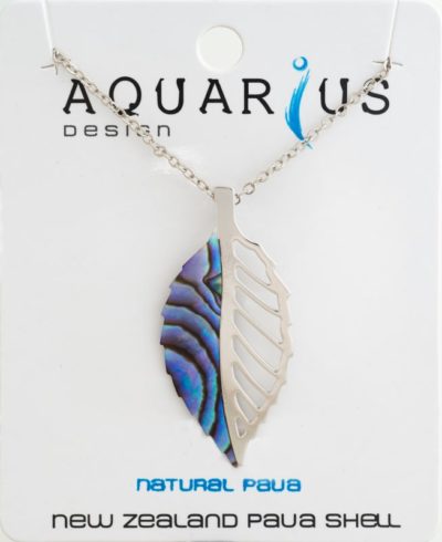 HALF PAUA AND METAL LEAF PENDANT