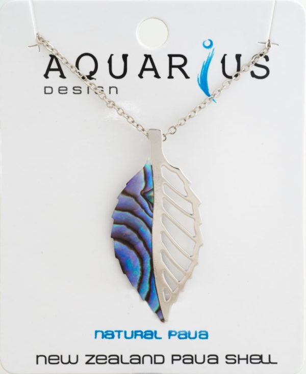 HALF PAUA AND METAL LEAF PENDANT