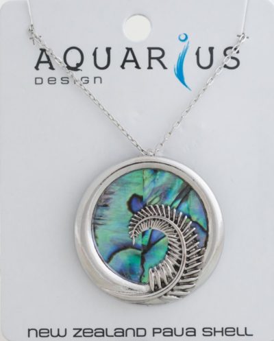 NATURAL PAUA LARGE FERN PENDANT