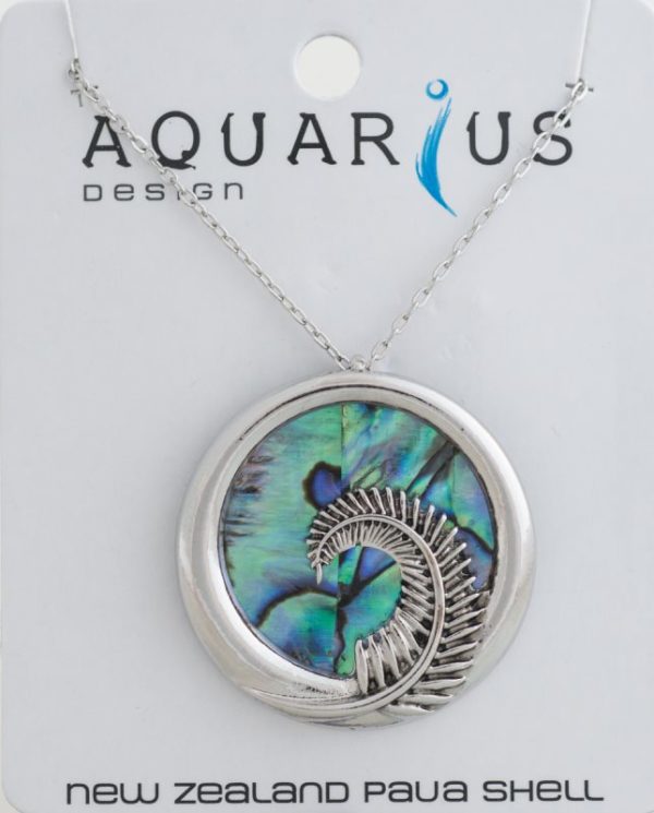 NATURAL PAUA LARGE FERN PENDANT
