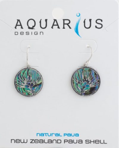 PAUA FILIGREE POHUTUKAWA EARRING