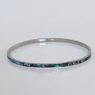 Paua/Steel 3mm Bangle