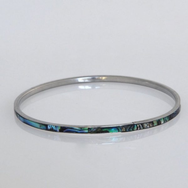 Paua/Steel 3mm Bangle