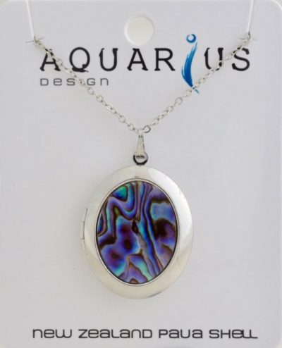 LARGE SILVER PAUA PLAIN LOCKET