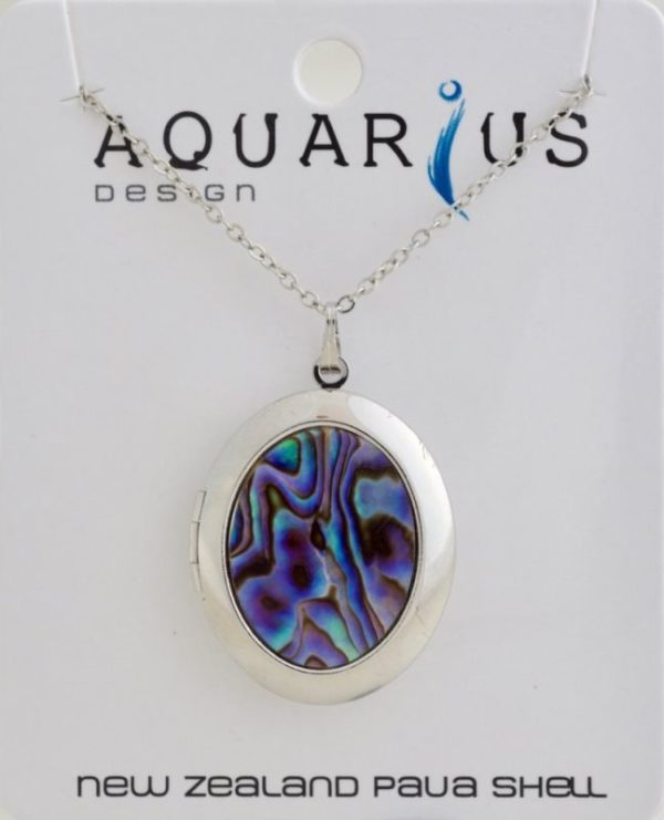 LARGE SILVER PAUA PLAIN LOCKET