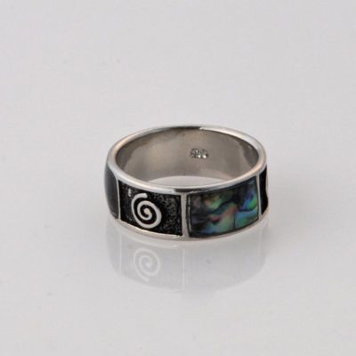 Paua Wide Koru Ring