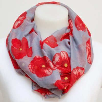 SCARF POPPY GREY VISCOSE