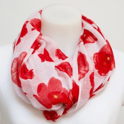 SCARF POPPY WHITE VISCOSE