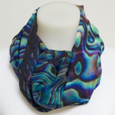 PAUA PRINT WITH BLACK BORDER SCARF
