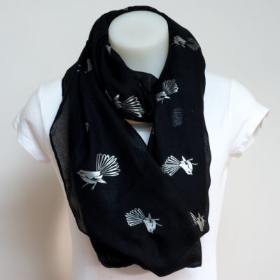 FANTAIL BLACK FOIL SCARF