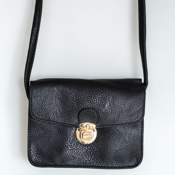 BLACK BROOKE BUCKLE HANDYBAG