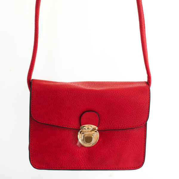 RED BROOKE BUCKLE HANDYBAG