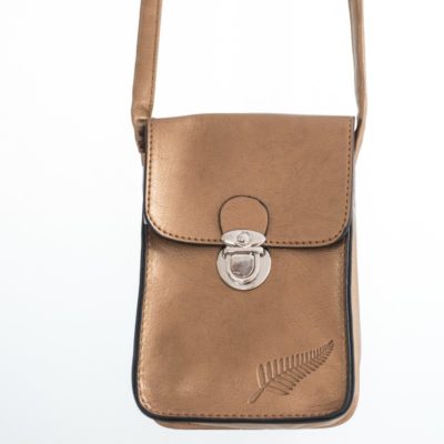 BRONZE FERN EMBOSSED UPRIGHT HANDYBAG