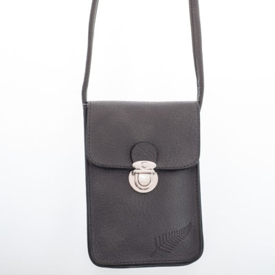 CHARCOAL FERN EMBOSSED UPRIGHT HANDYBAG