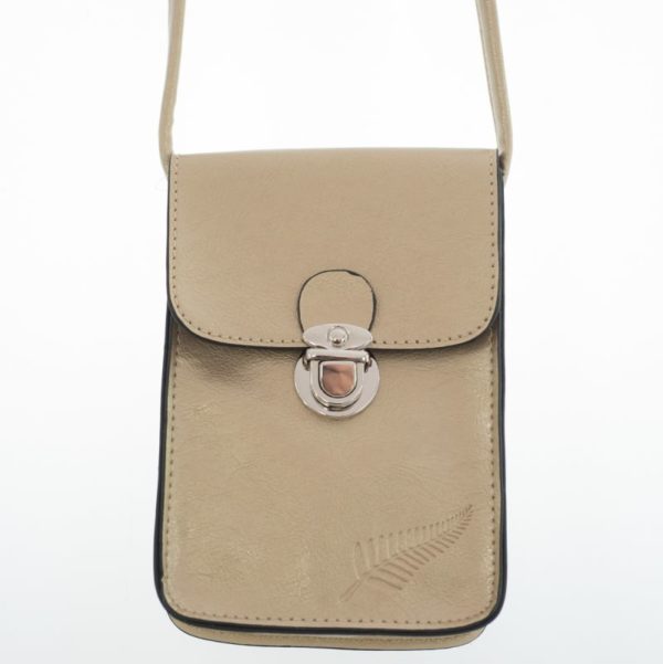 GOLD FERN EMBOSSED UPRIGHT HANDYBAG