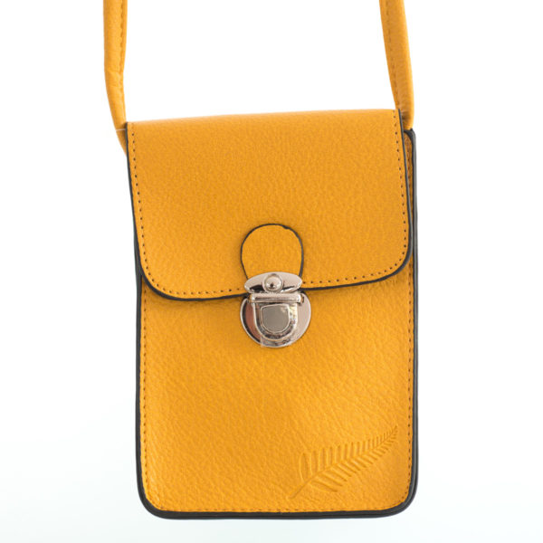 MUSTARD FERN EMBOSSED UPRIGHT HANDYBAG