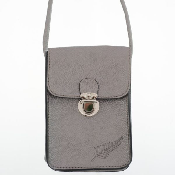 PEWTER FERN EMBOSSED UPRIGHT HANDYBAG