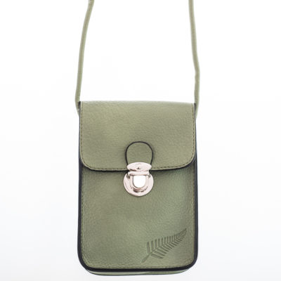 SAGE FERN EMBOSSED UPRIGHT HANDYBAG