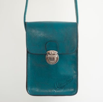 TEAL FERN EMBOSSED UPRIGHT HANDYBAG