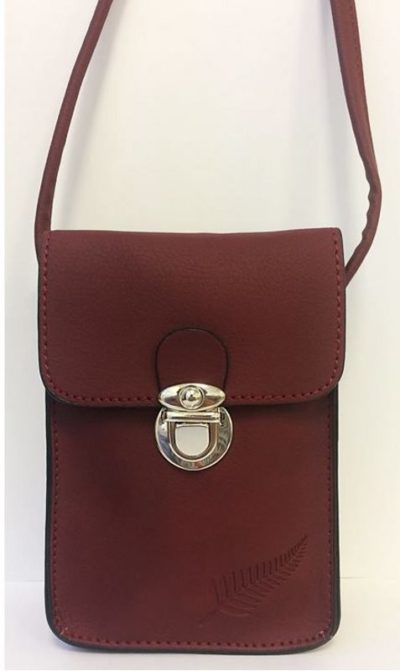 WINE FERN EMBOSSED UPRIGHT HANDYBAG