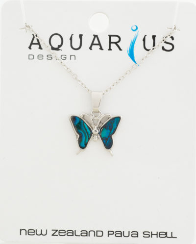BLUE PAUA BUTTERFLY PENDANT