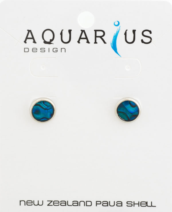 BLUE PAUA ROUND EARRING STUD