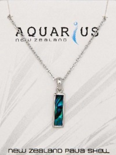 BLUE PAUA/CHROME OBLONG PENDANT