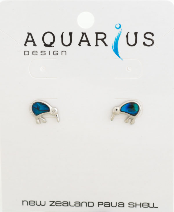 BLUE DYED KIWI STUD EARRING
