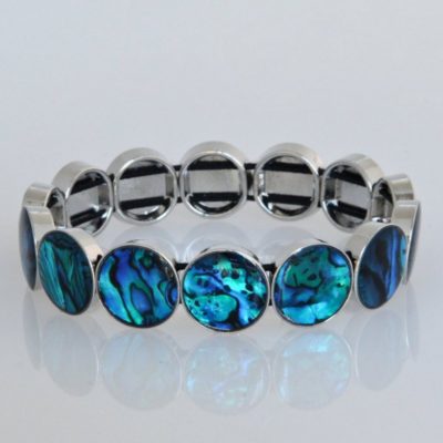BLUE PAUA ROUNDS STRETCH BRACELET