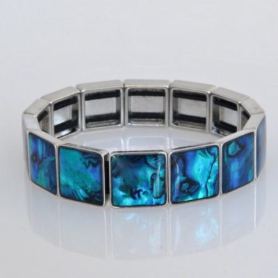 BLUE PAUA SQUARE STRETCH BRACELET