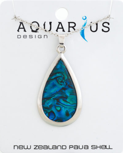 LARGE DYED BLUE PAUA TEARDROP PENDANT