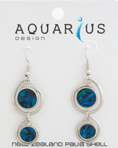BLUE PAUA 2 ROUND COIL HOOK EARRINGS