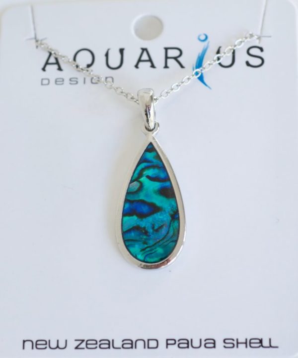 SMALL BLUE PAUA TEARDROP PENDANT