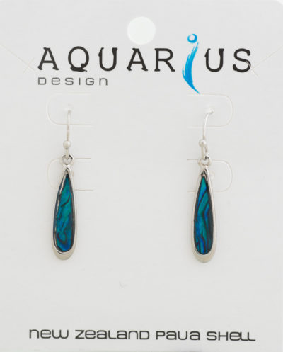BLUE PAUA CHROME TEAR DROP EARRING