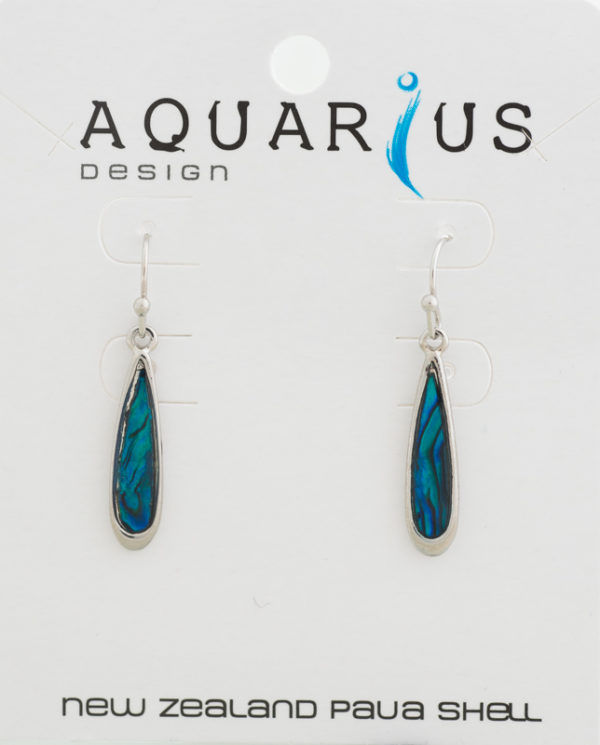 BLUE PAUA CHROME TEAR DROP EARRING
