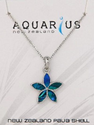 BLUE PAUA FLOWER PENDANT