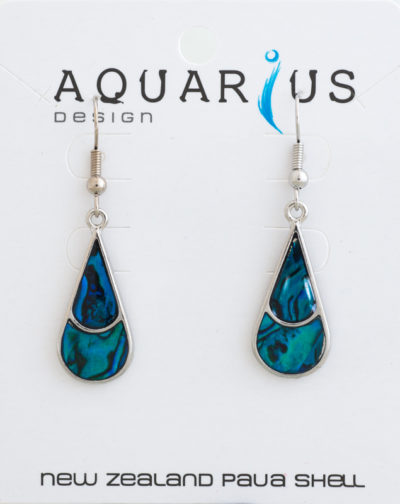 BLUE PAUA TEARDROP HOOK EARRING