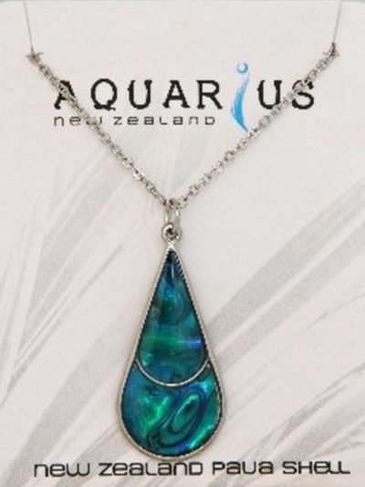 BLUE PAUA TEARDROP PENDANT - LARGE