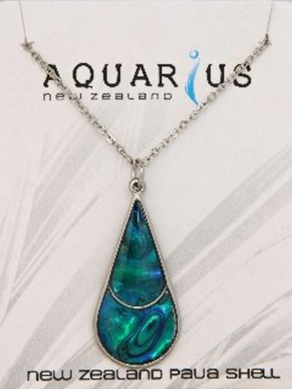 BLUE PAUA TEARDROP PENDANT - LARGE