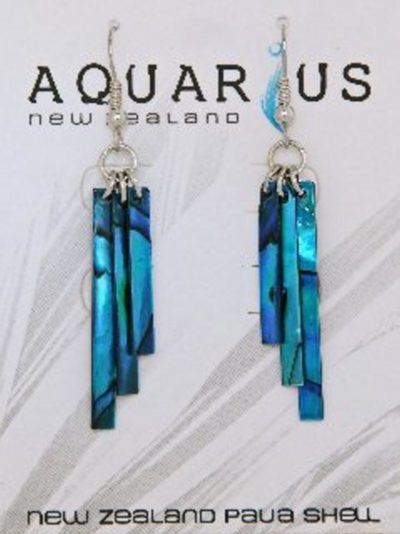 BLUE PAUA WIND CHIME HOOK EARRING