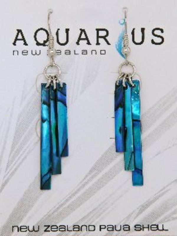 BLUE PAUA WIND CHIME HOOK EARRING