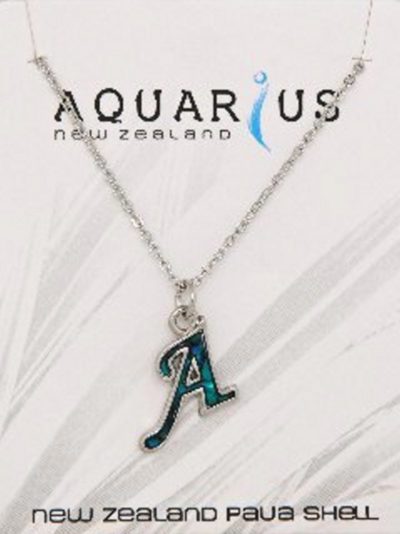 Blue Dyed Paua Letter-of-the-Alphabet - Letter A